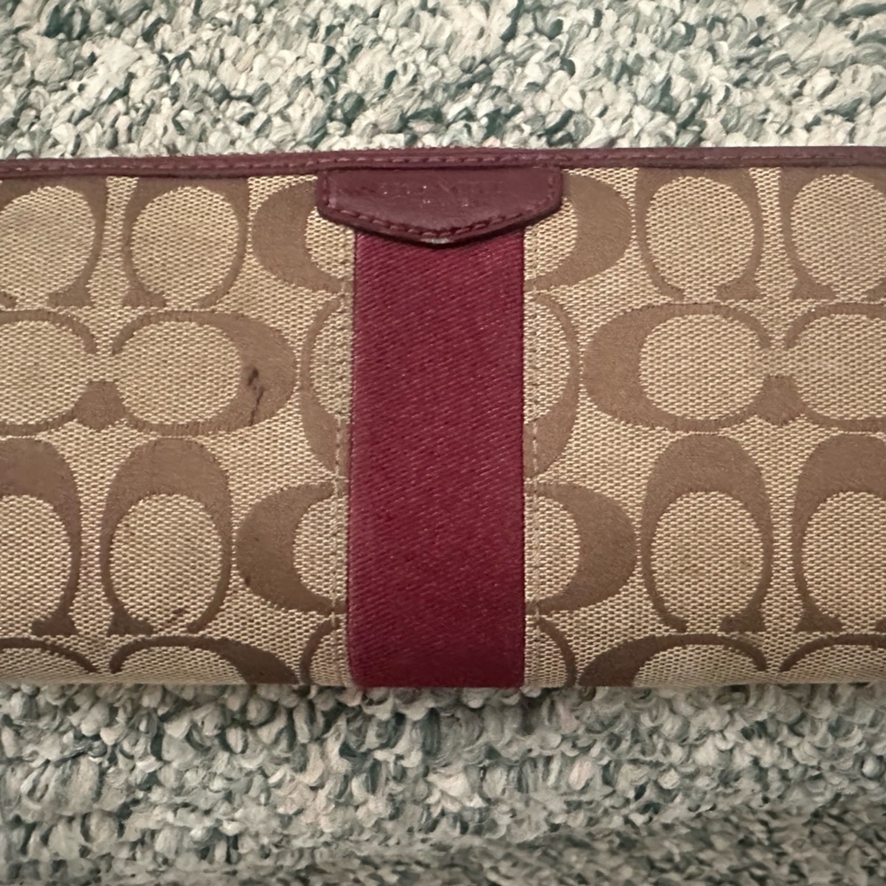 Coach Brown and Burgundy Wallet